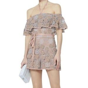 Alexis Boriana Floral Crochet Lace Romper